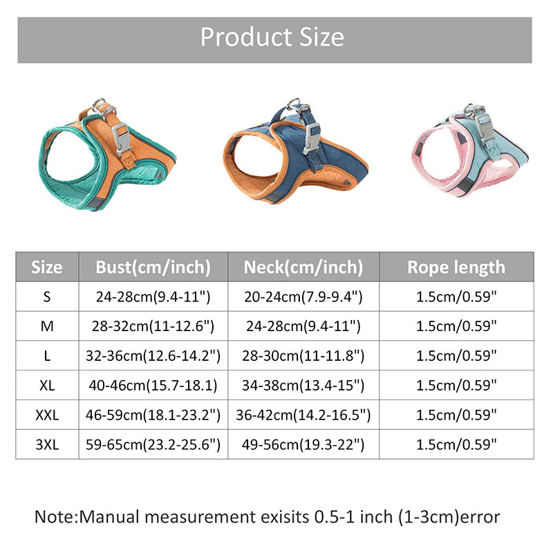 Adjustable Cat Harness and Leash Set – Escape-Proof Reflective Vest