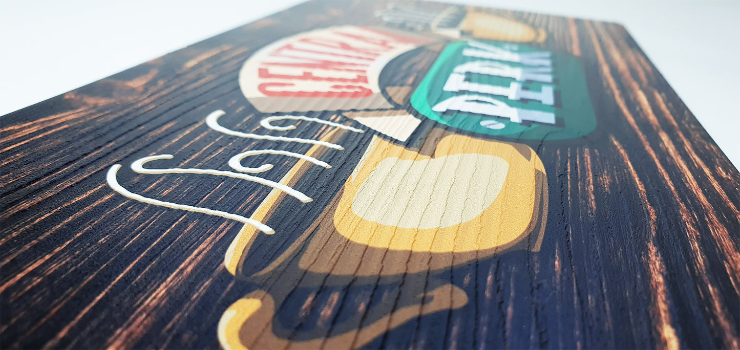 Central Perk Handmade Wooden Sign – Friends TV Show Kitchen Decor Gift